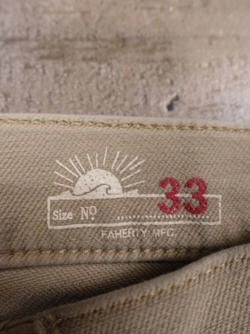 Faherty Brand Five-Pocket Pants Men’s 33 Beige Khaki Stretch Casual Straight